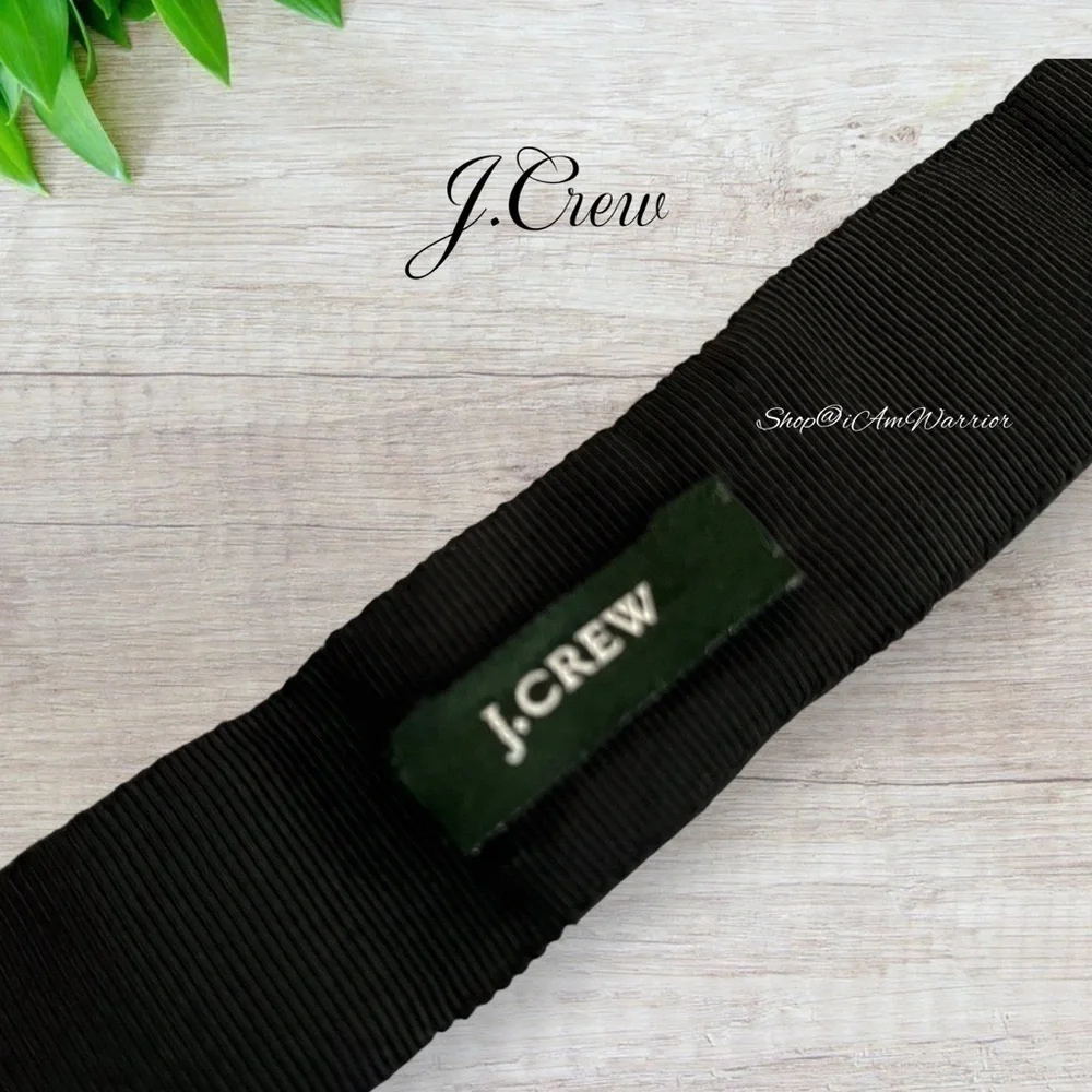 J.Crew Vintage Black Grosgrain Ribbon Belt w/ Smoky Crystal Squares @iamwarrior - Picture 7 of 9
